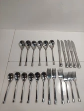 Lot Of 23 Stainless 18/8 Fortunoff Flatware Fork Knives Spoons Set FTU33