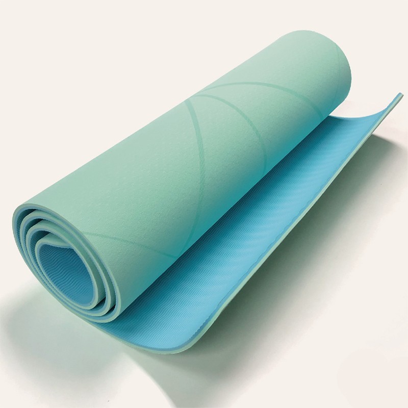 Colchoneta ecológica ideal para yoga y pilates en color azul - Medidas: 183 x 68