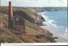 ST AGNES, WHEAL COATES TIN AND COPPER MINES, Cornwall - Vintage POSTCARD