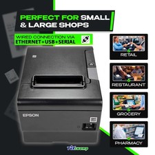 BEST FOR BUSINESS Epson TM-T88VI High-Speed POS Thermal Receipt Printer USB LAN