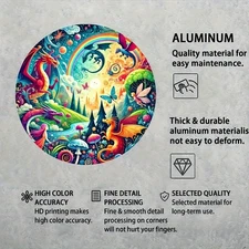 Fantasy Landscape Round Aluminum Art Plate Weather Resistant