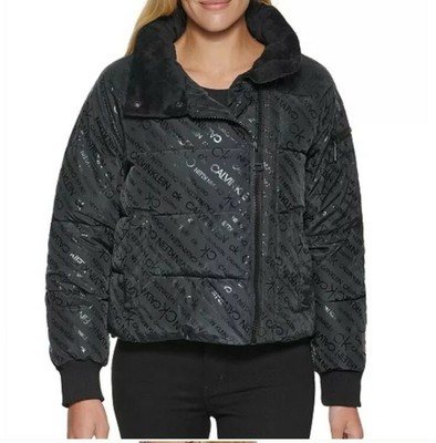 PRINT CROPPED PUFFER JACKET 