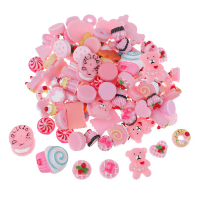 100 Stück schöne Slime Charms, Flatback Cabochons, verschiedene