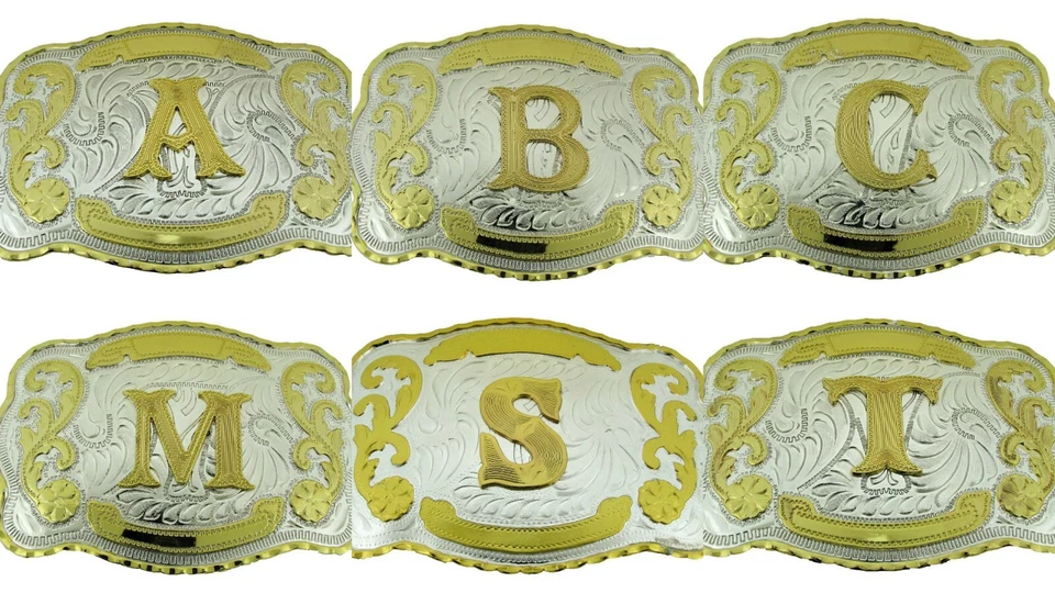 Пряжка для ремня Initial N E W A B C D буква G R S T мужская женская родео ковбойская вестерн - Изображение 4 из 4