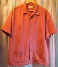 "Cubavera" Embroidered Guayabera SHIRT Hula Dancing Girls Man XL