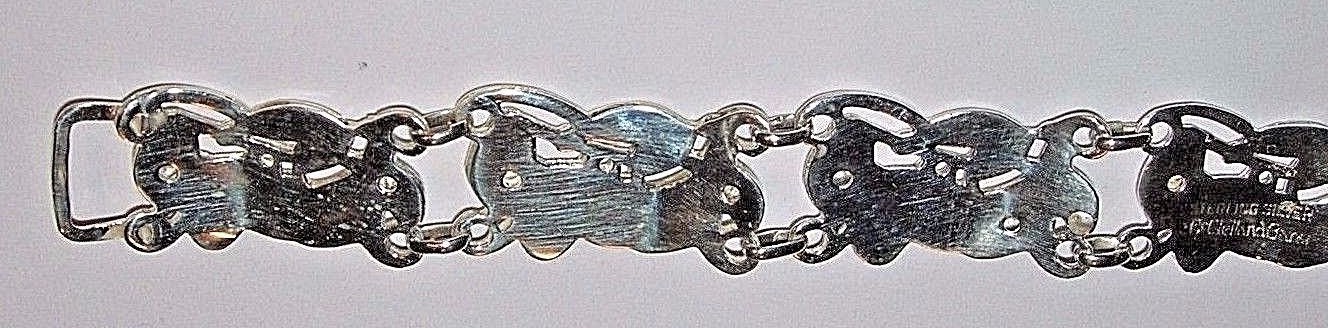 Rare Peacock Bird 7" Long Sterling Silver McClelland Barclay Bracelet Link Signd image 8