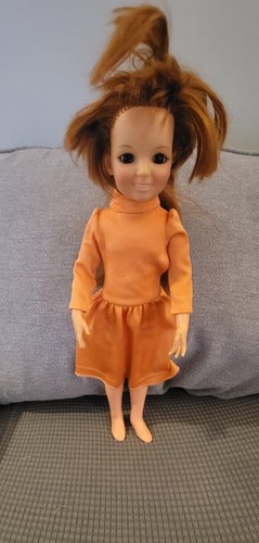 Vintage 1971 Crissy Doll Working Extending Hair Original Orange Dress - Picture 1 of 9