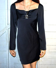 Black Sateen Mini Dress S