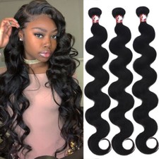 400G Thick 4 Bundles Brazilian Virgin Human Hair Extension Weave Body Wave US 8A