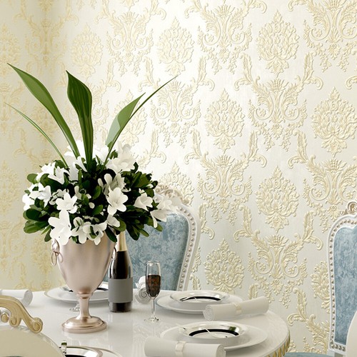 3M Roll Romantic White Flowers Luxury Wind Wallpaper TV Backgrounds Wall Sticker - Picture 7 of 8