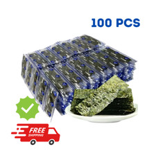 Roasted Seasoned Seaweed Snack 100 Sheets Korean Salted Thai Style Crispy