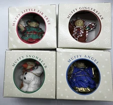 Muffy VanderBear 4 Christmas Ornaments Little Fir Tree GingerBear SnowBear Angel