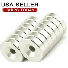 25 50 100 Strong Magnets Countersunk Ring Rare Earth Neodymium 4mm hole