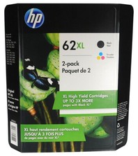 HP 62XL Black and 62XL Color Combo New Genuine
