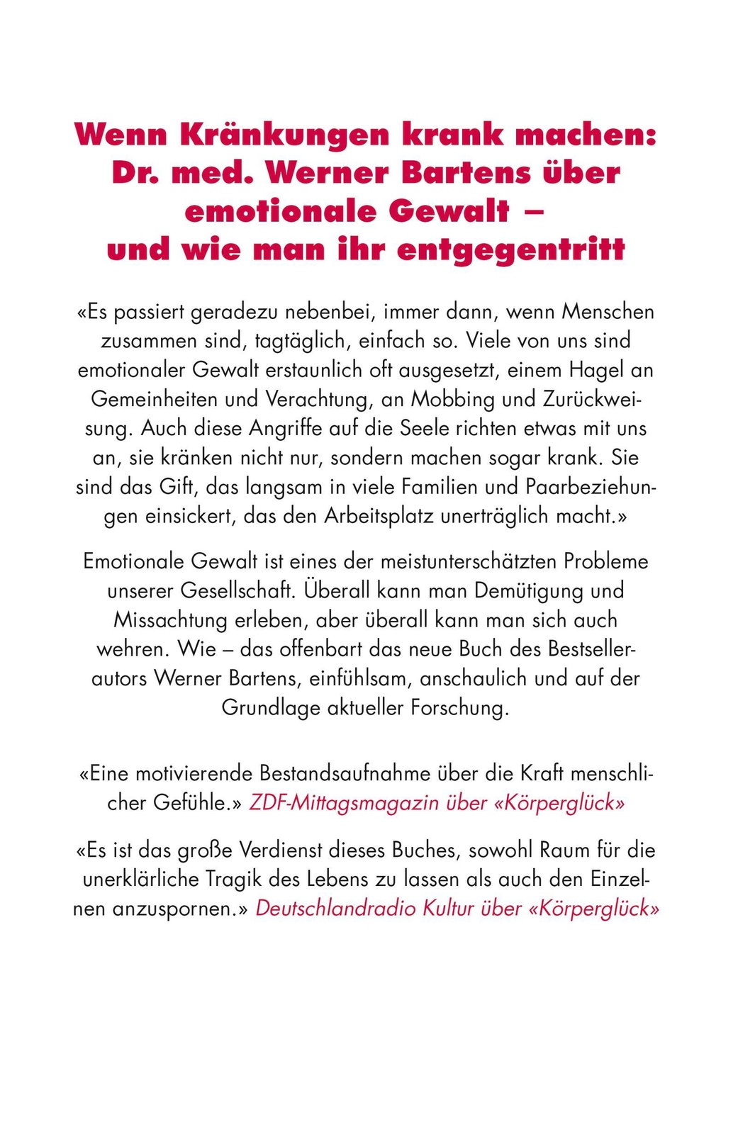 Thumbnail - Emotionale Gewalt | Werner Bartens | Buch | 304 S. | Deutsch | 2018 |