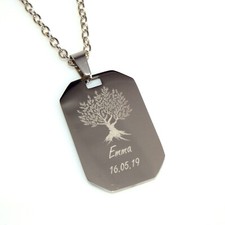 Gravur Anhänger Dog Tag Wunschgravur Bild Text Schrift Gravurplatte Edelstahl 