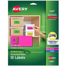 Avery High-Visibility Removable ID Labels Las...