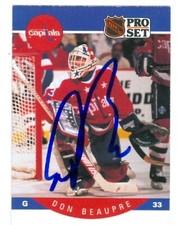 Don Beaupre autographed Hockey Card (Washington Capitals) 1990 Pro Set #307