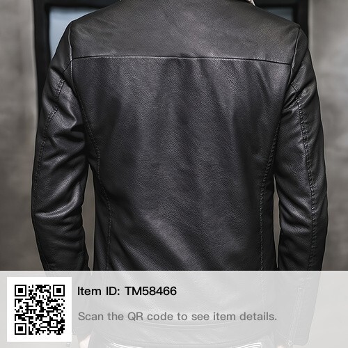 MEN'S CASUAL PU LEATHER JACKET, CHIC WARM FLEECE LINED JACKET XL - Bild 6 von 6