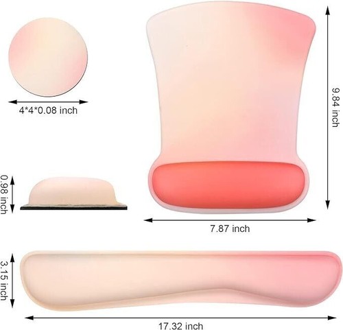 Wrist Rest Mat Keyboard and Mouse Wrist Support Pad Set with Cushion Memory Foam - Picture 13 of 20