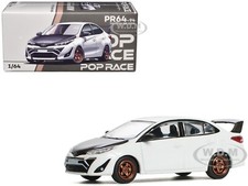 TOYOTA GR VIOS WHITE 1/64 DIECAST MODEL CAR BY POP RACE PR640094