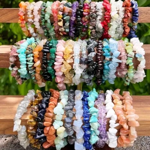 Crystal Gemstone Bracelet Bead Chakra Natural Stone Stretch Reiki Jewellery Gift - Picture 2 of 78