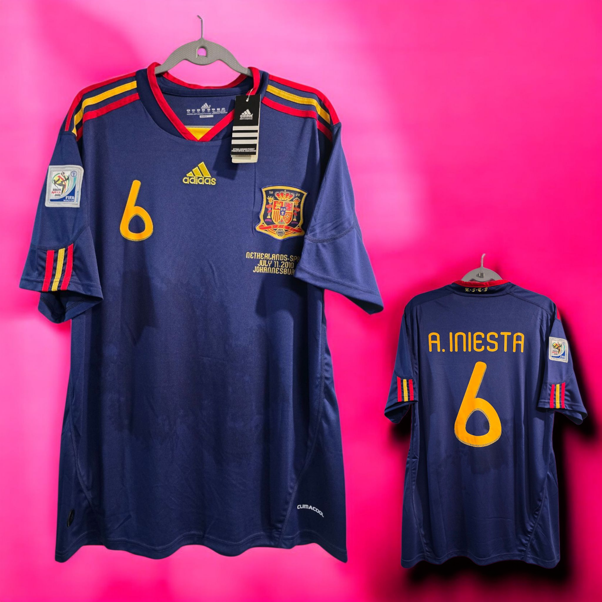 SPAIN AWAY - World Cup 2010 - Football Soccer - INIESTA 6 - 2XL