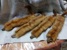 VINTAGE GENUINE MINK MARTEN FUR SINGLE PELT COLLAR SHAWL SCARF set of 4