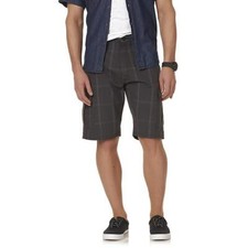 NEW MENS WRANGLER CARGO PLAID BLACK SHORTS RELAXED FIT 60CMK5B SIZE 30