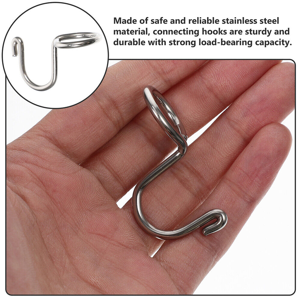 20pcs Stainless Steel Connection Cabinet Hanger Hooks Clothing Hangers Hooks