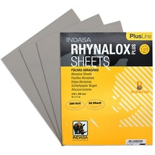 Indasa 50 PCS 9x11 Sandpaper Rhynalox - Dry Sanding Sheets, 40 - 500 Grit Range
