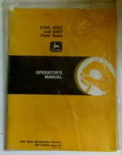 Operators manual, John Deere chain saws 51SV,55SV,65SV