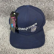 Vintage 90s Georgetown Snapback Hat Rage of the Pros Blue NCAA NOS NWT FLAW