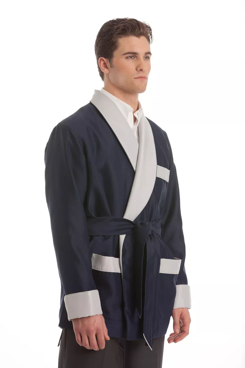 Satin smoking jacket sale
