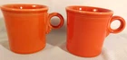 2 - Two Fiesta HLC USA Coffee Mugs Red Ring Handle Mugs Cups