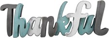 Rustic Wooden Teal Home Sign Decorative Cutout Letters Freestanding Block Word S