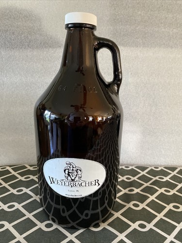 Weyerbacher Brewing Co Easton PA, jarra de vidrio Growler 64 oz / medio galón, usada en excelente estado - Imagen 1 de 9