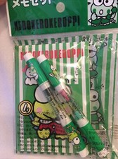 Sanrio Kerokerokeroppi Keroppi  Memo With Pens 1990