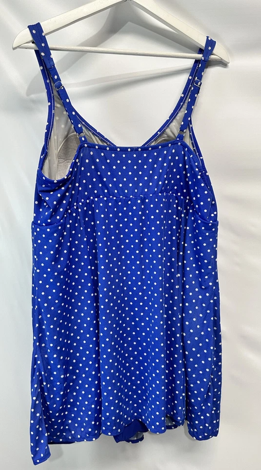 Croft & Barrow Swim Suit Dress Plus Polka Dots Molded Cup, Adj Strap 22W - Image 2 of 4