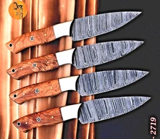 CUSTOM HANDMADE FORGED DAMASCUS STEEL CHEF'S STEAK KNIFE SET KITCHEN KNIVES 2719