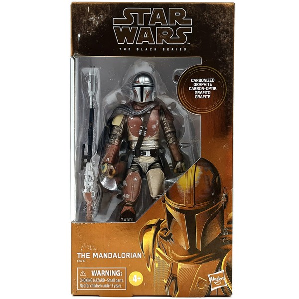 The Mandalorian Figure 2019 Star Wars Black Series Hasbro Carbonized 94 Ovp-image