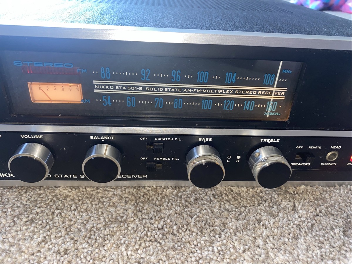 Récepteur Stéréo Vintage Nikko 501-S – AM/FM, S'allume, Japon