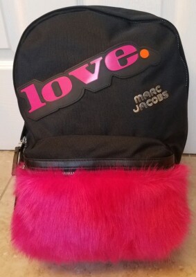 New Marc Jacobs LOVE Backpack Black Pink Faux Fur | eBay display picture 2