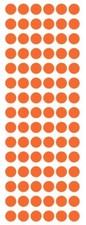 1/2" Orange Dots Round Color Code Inventory Stickers Half Inch Dot
