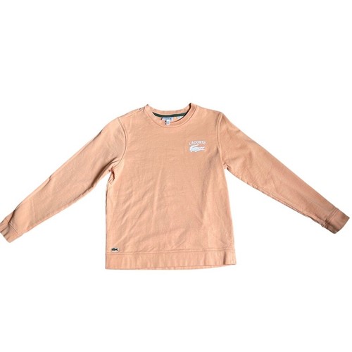 Lacoste Kids Sweatshirt Crewneck Pullover Logo Peach Casual Size 14 - Picture 3 of 5