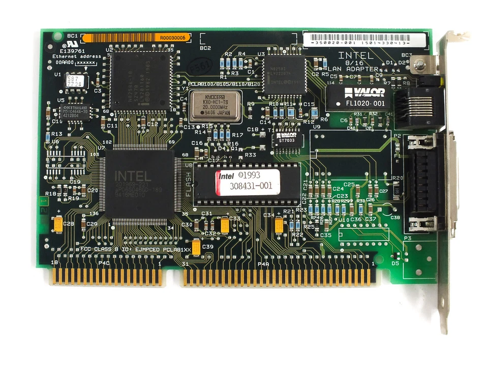 Intel 350020-001 16-Bit ISA LAN Adapter EtherExpress - AUI - 308431-001 - Image 2 of 4