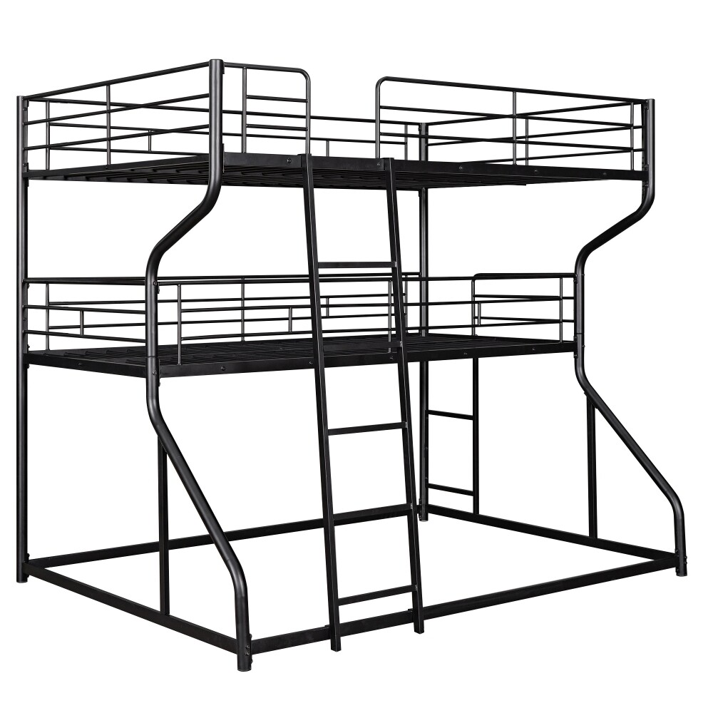 Full XL over Twin XL over Queen Size Triple Bunk Bed Frame w/ Long ...