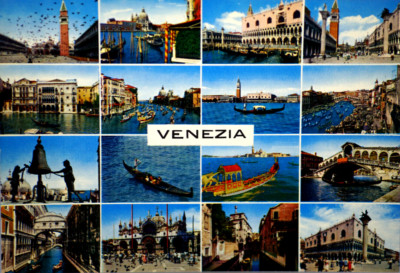 AK Italien Venezia Venedig Glockenturm Markusplatz La Serenissima Boot