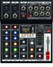 Audio2000'S AMX7351 Five-Channel Audio Mixer with USB 5V Power Supply, USB/PC-MR