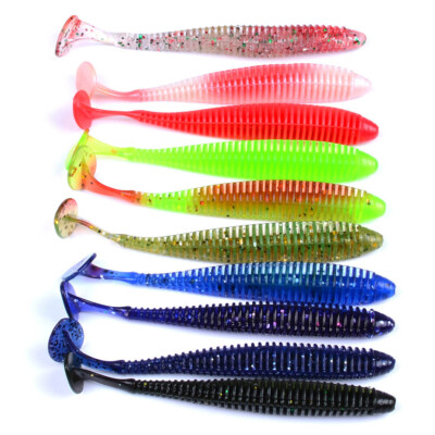 10pcs/Set T-shape Tail Shad Worms Fishing Lures Soft Fish Crank Bait Swimbait 10pcs/Set T-shape Tail Shad Worms Fishing Lures Soft Fish Crank Bait Swimbait